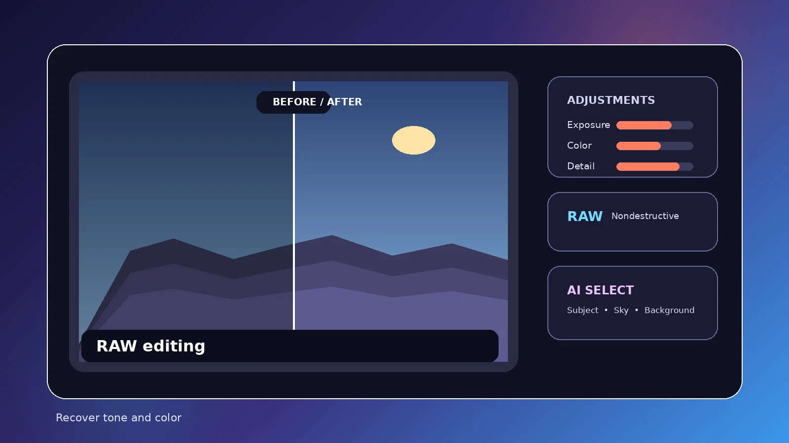 Original editorial illustration for How to Edit RAW Photos in Photomator