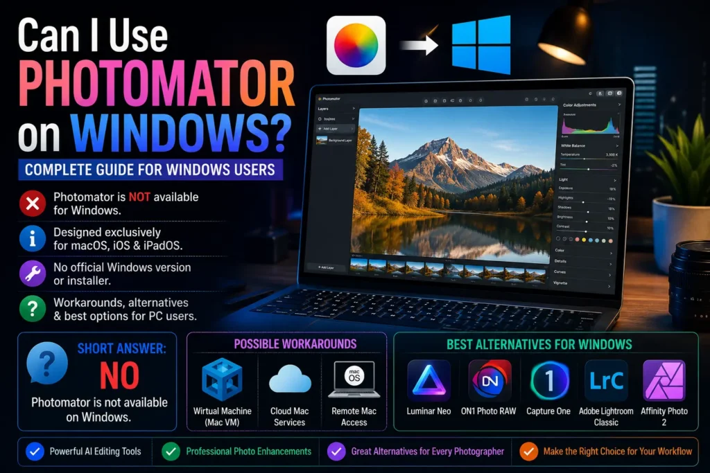 Can I Use Photomator on Windows
