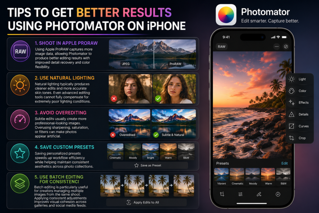 Tips to Get Better Results Using Photomator on iPhone