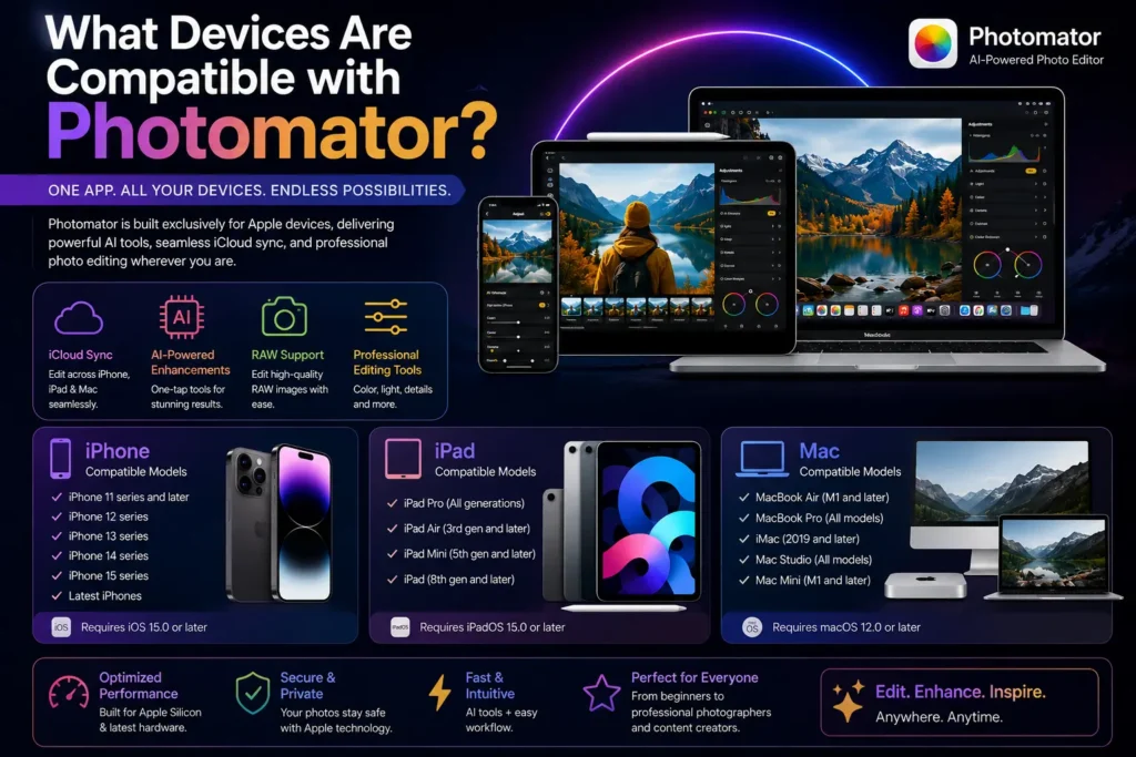 Devices Are Compatible with Photomator