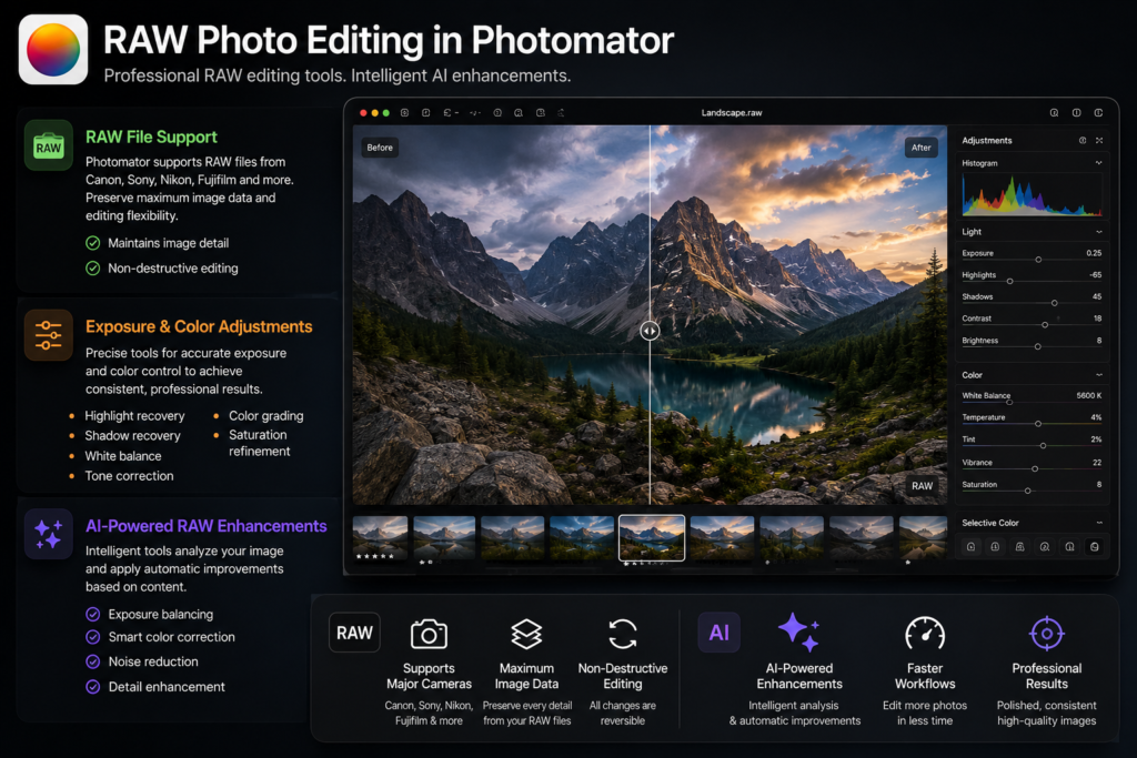 RAW Photo Editing in Photomator